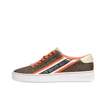 MICHAEL KORS Slade Stylish Skateboarding Shoes Women's Dark Brown & Orange Red