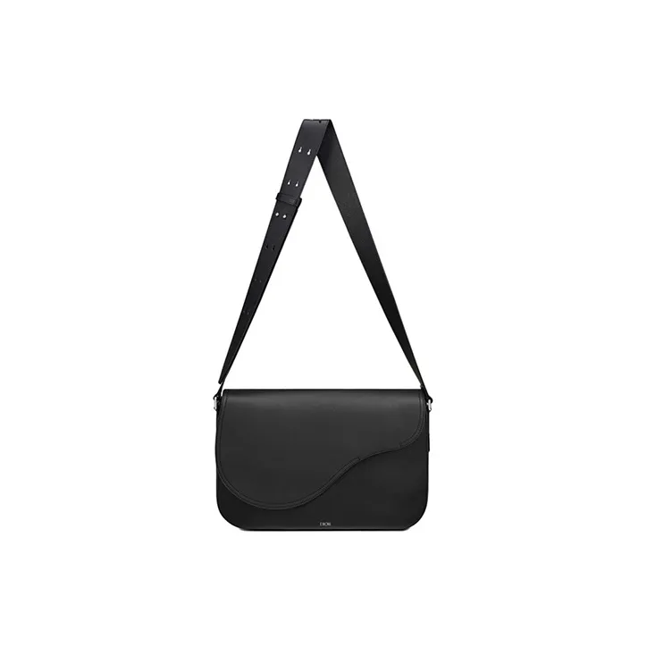 DIOR Saddle Grained Calfskin Saddle Bag Messenger Bag Crossbody Bag Shoulder Bag Men's Black-3