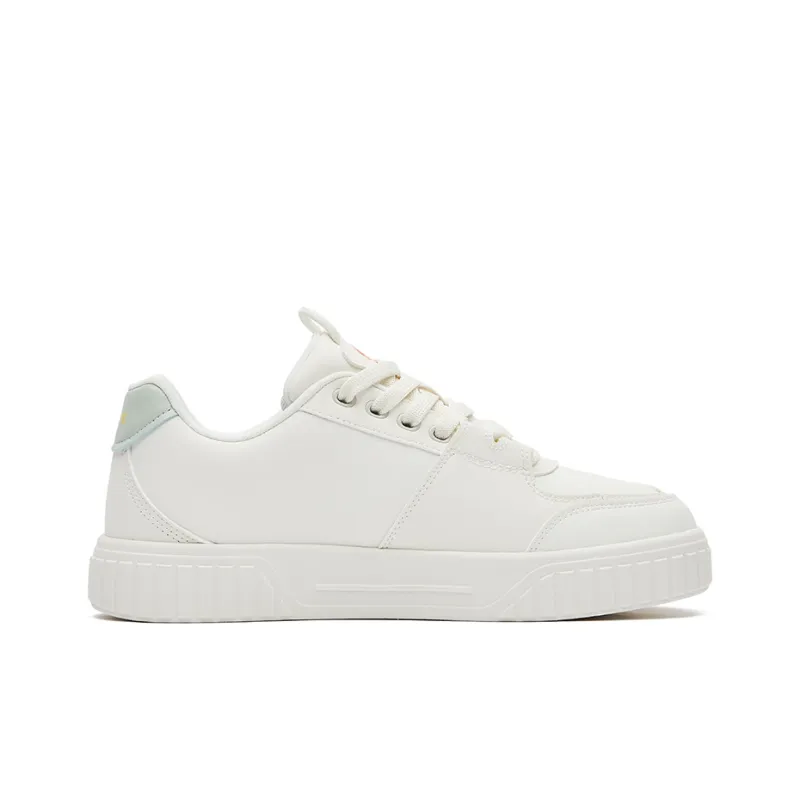 Erke Yan Ying Low-Top Skateboard Shoes Women's White Green-1