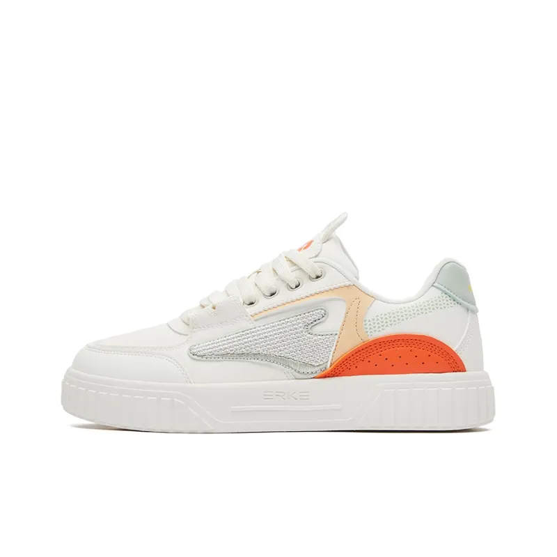 Erke Yan Ying Low-Top Skateboard Shoes Women's White Green-0