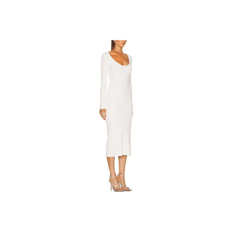 GANNI Long-Sleeved Dresses Women's White-2