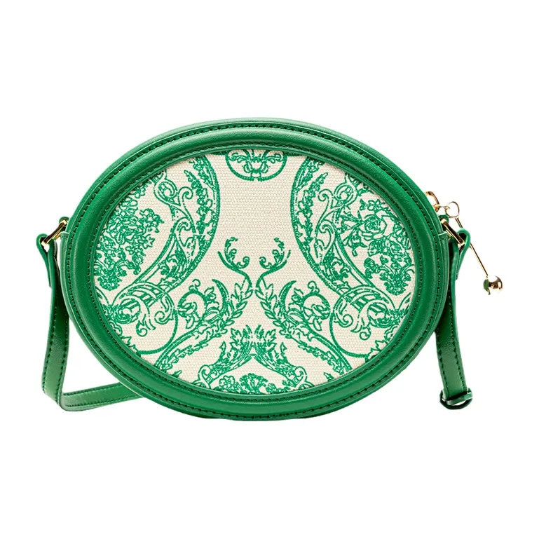 VANESSA HOGAN Monogram Cow Leather Round Bag Shoulder Bag Regular Women's Green-2