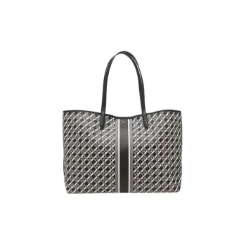 TORY BURCH Perry Leather Tote Bag, Shopping Bag, Handbag, Shoulder Bag Women's Black & Multicolor