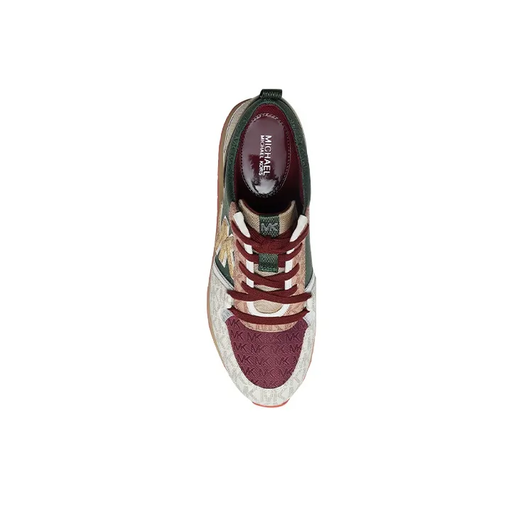 MICHAEL KORS Dash Low-Top Casual Shoes Women's White Green Red-3
