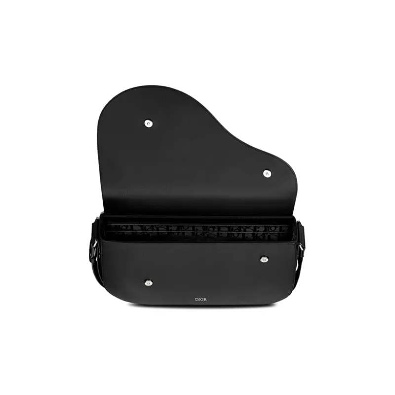 DIOR Saddle Grained Calfskin Saddle Bag Messenger Bag Crossbody Bag Shoulder Bag Men's Black-1