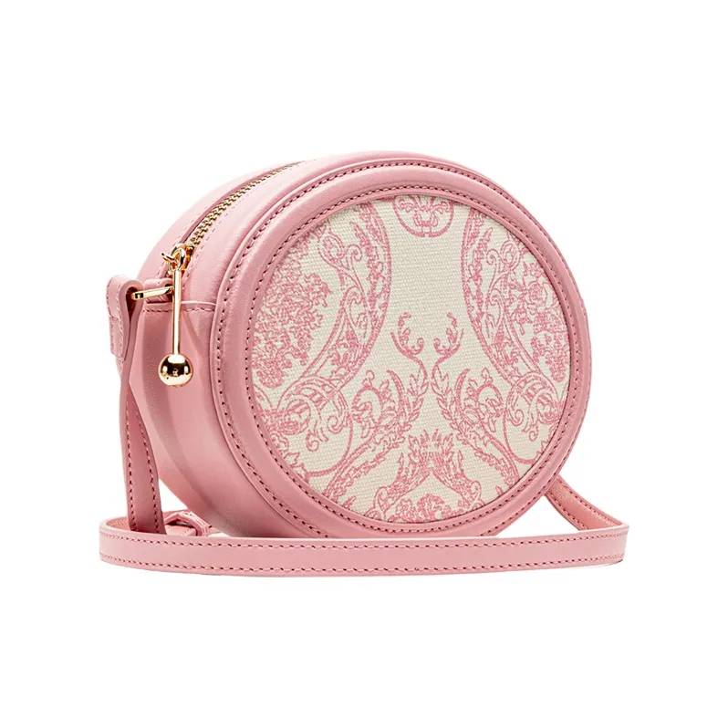 VANESSA HOGAN Monogram Cow Leather Round Bag Shoulder Bag Crossbody Bag Shoulder Bag Regular Women's Milkshake Pink-1