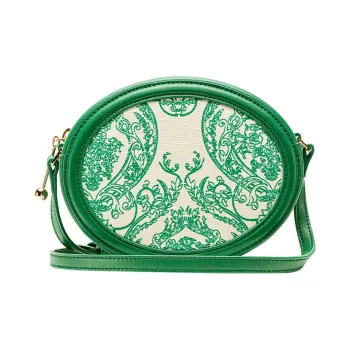 VANESSA HOGAN Monogram Cow Leather Round Bag Shoulder Bag Regular Women's Green
