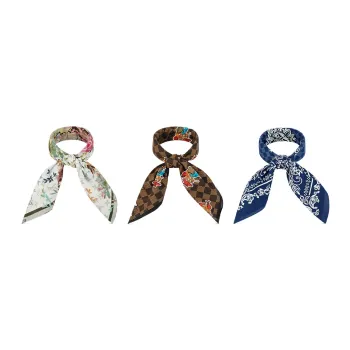 LOUIS VUITTON Silk Scarf Unisex Multicolor/Blue/Brown