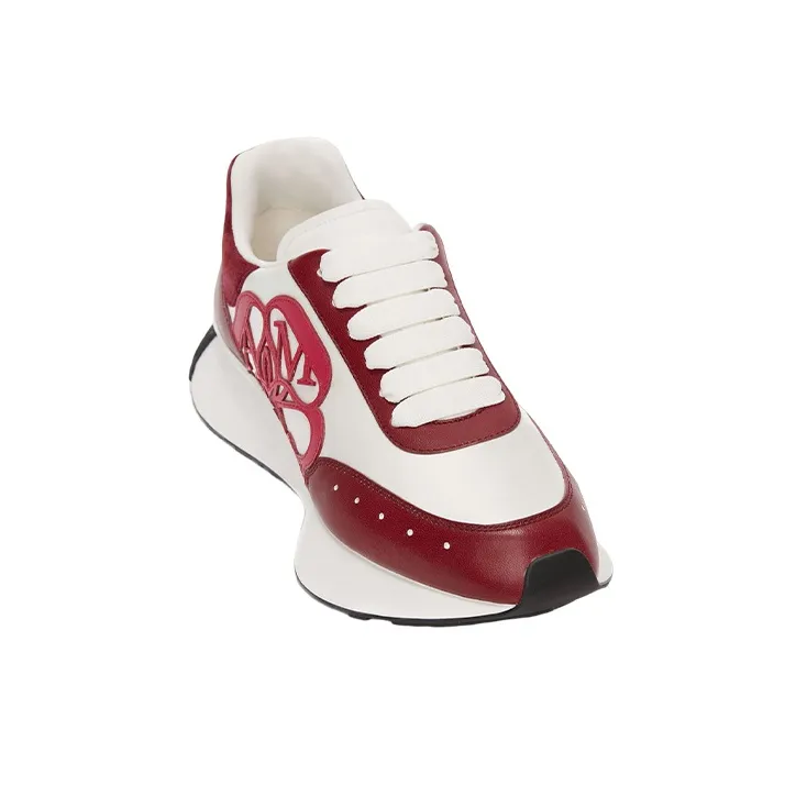 Alexander McQueen Sprint Runner Low Top Casual Shoes Women's Red-1