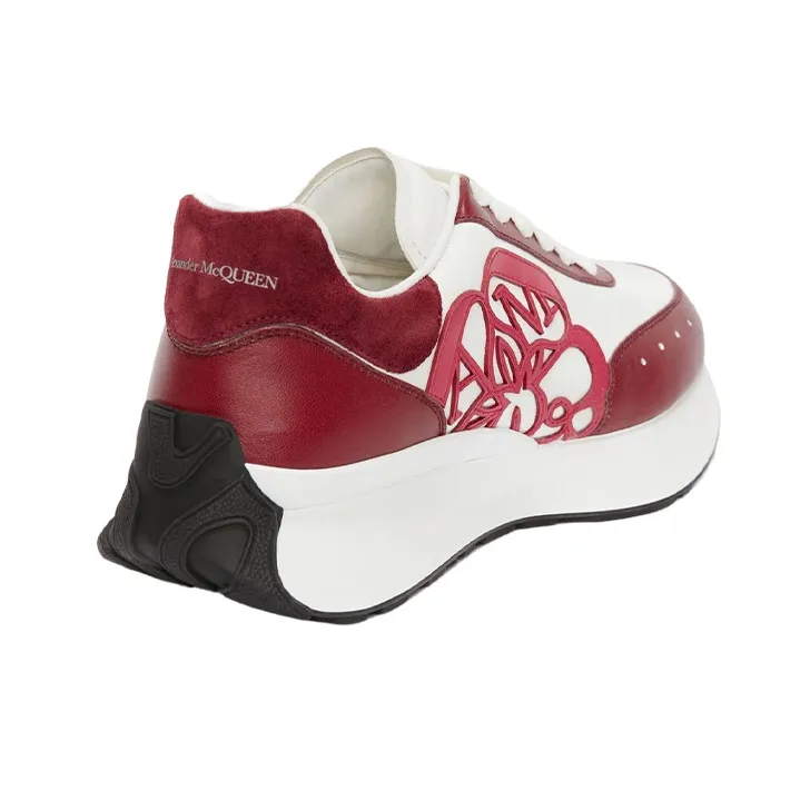 Alexander McQueen Sprint Runner Low Top Casual Shoes Women's Red-3
