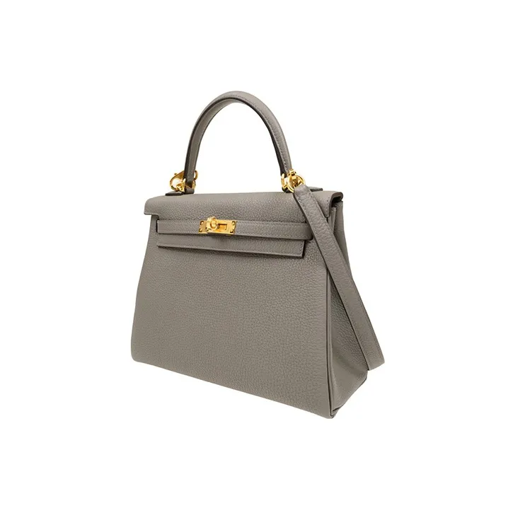 HERMES Kelly Togo Calfskin Kelly Bag, Shoulder Bag, Crossbody Bag, Handbag Women's 0L Grismeyer Rain Cloud Gray-1
