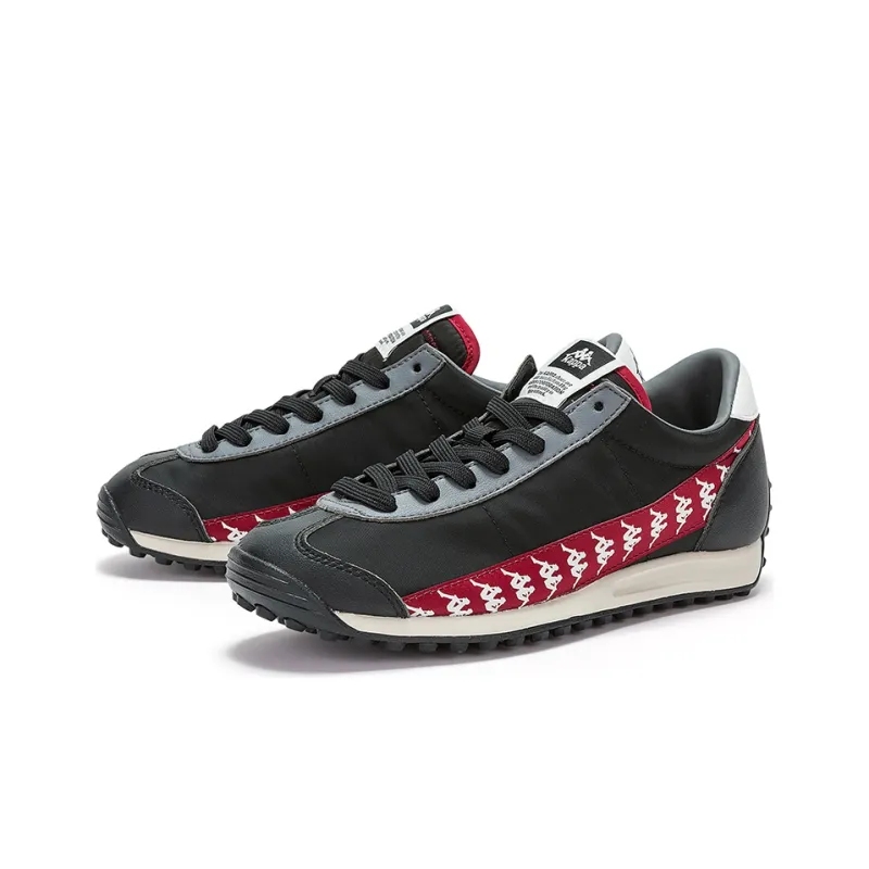 Kappa Anti Slip And Wear Resistant Lightweight Low Top Running Shoes Unisex Black Red-3