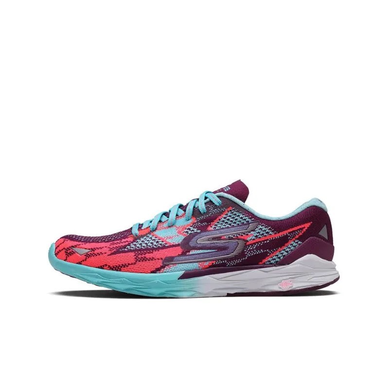 Skechers GO RUN Cushioning Anti-Slip And Wear-Resistant Low-Top Running Shoes Women's Purple Green-0