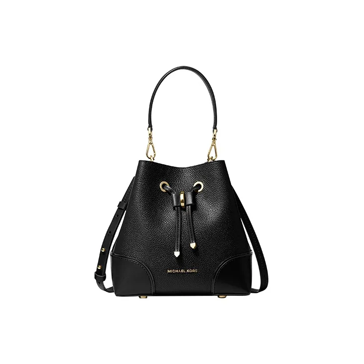MICHAEL KORS Mercer Gallery Bucket Leather Bucket Bag, Crossbody Bag Trumpets Women's Black-0