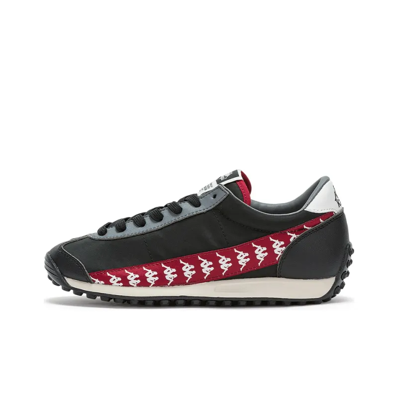 Kappa Anti Slip And Wear Resistant Lightweight Low Top Running Shoes Unisex Black Red-0