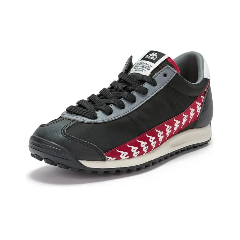 Kappa Anti Slip And Wear Resistant Lightweight Low Top Running Shoes Unisex Black Red-2