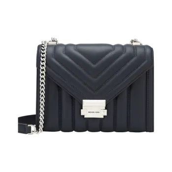 MICHAEL KORS Whitney Leather Envelope Bag, Shoulder Bag, Crossbody Bag Large Size Women's Marine Blue