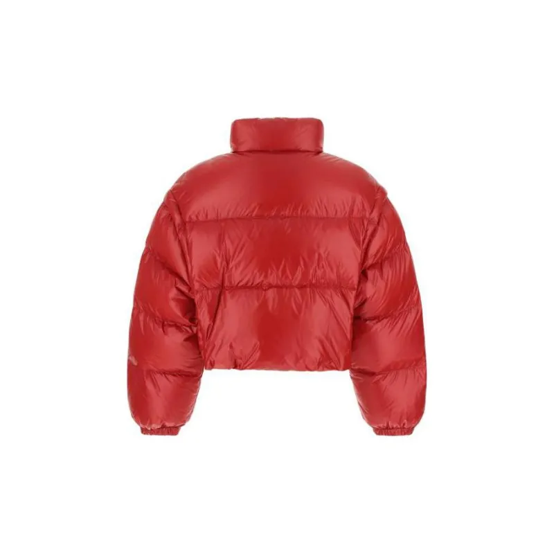 PRADA FW22 Solid Color Stand Collar Loose Fit Down Jacket Women's Red-1