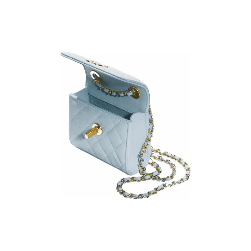 CHANEL Trendy Cc Sheepskin Metal Shoulder Bag, Crossbody Bag Mini Women's Blue-1