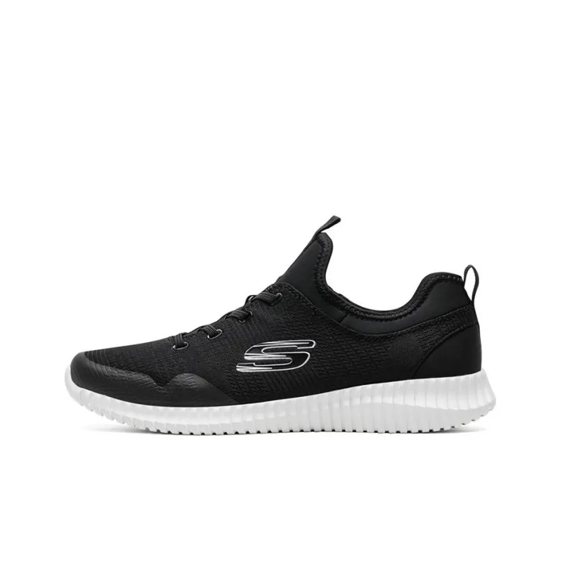 Skechers Elite Fle Lasker Cushioning Anti-Slip And Wear-Resistant Low-Top Casual Shoes Men's Black White-0