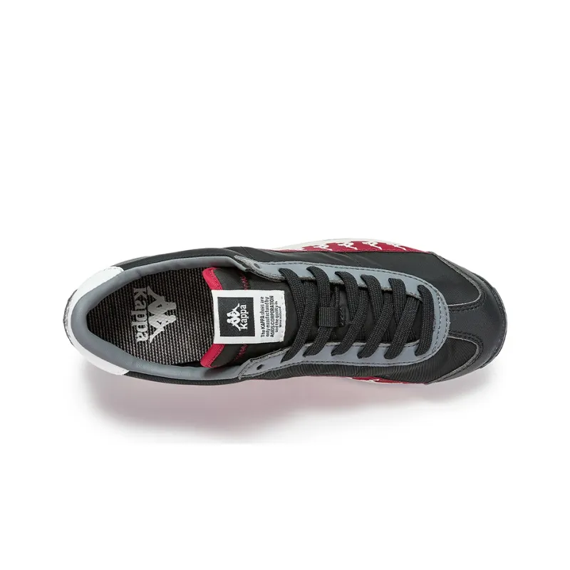 Kappa Anti Slip And Wear Resistant Lightweight Low Top Running Shoes Unisex Black Red-6