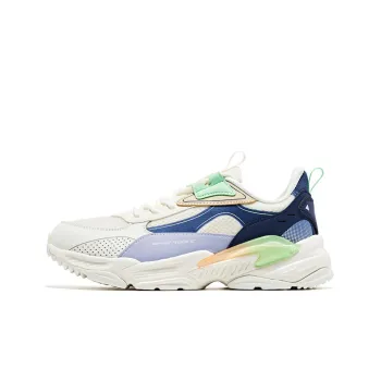 Erke Casual Shoes Women's Low Top Ivory White/Fjord Blue
