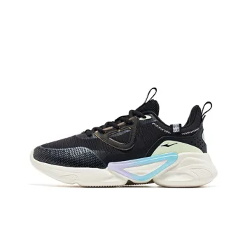 Erke Cushioning Anti Slip And Wear Resistant Lightweight Rebound Low Top Casual Running Shoes Women's Black Blue