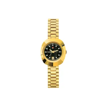 RADO Inaugural Series Automatic Mechanical Movement Women's Watch 27.3mm Black Dial Stainless Steel PVD Coating Strap