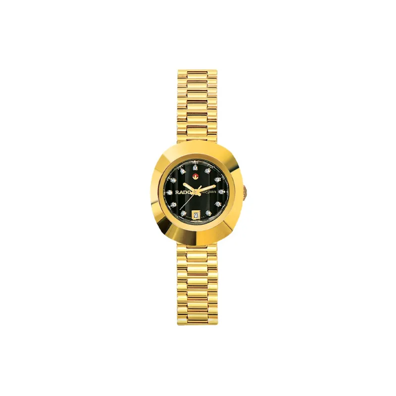 RADO Inaugural Series Automatic Mechanical Movement Women's Watch 27.3mm Black Dial Stainless Steel PVD Coating Strap-0