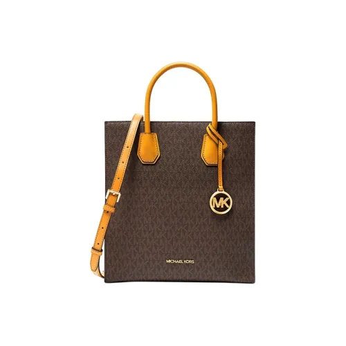MICHAEL KORS Coated Canvas Tote Bag Shopping Bag Handbag Shoulder Bags Medium Size Women's Brown Black