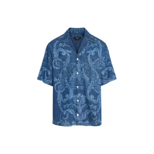 VERSACE Shirts Men Blue