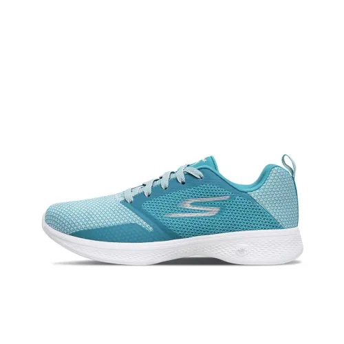 Skechers Go Walk 4 Casual Shoes Women's Low-Top White/Turquoise Green