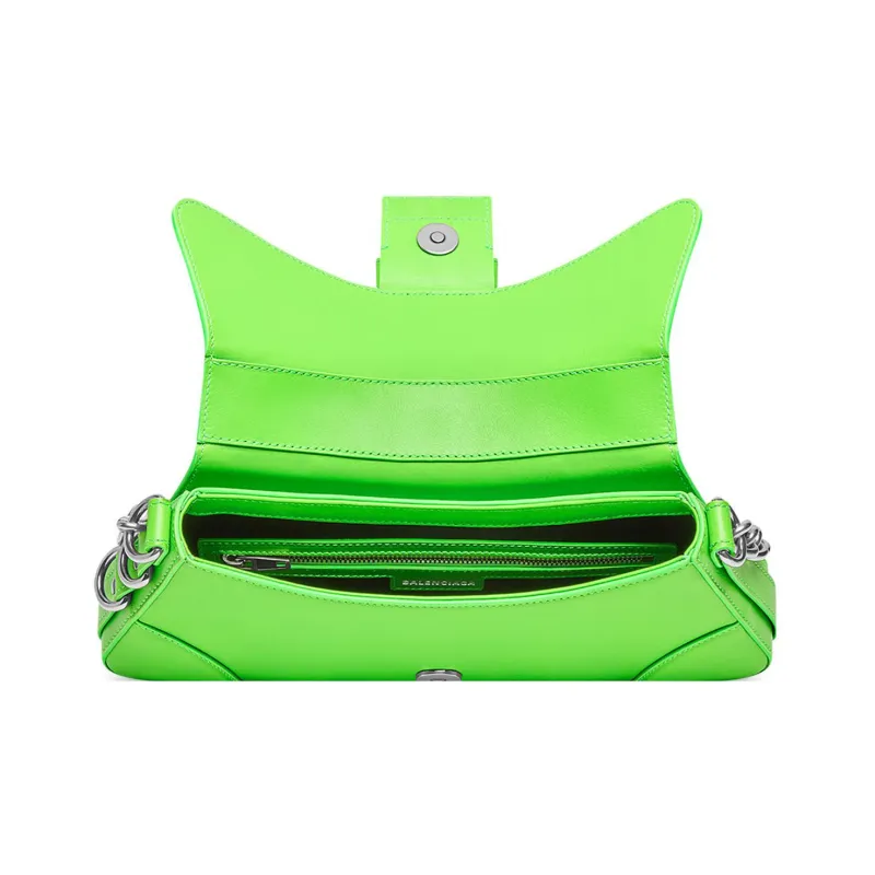 Balenciaga LINDSAY Smooth Calf Leather Shoulder Bag Crossbody Bag Handbag Small Size Women's Bright Green-4