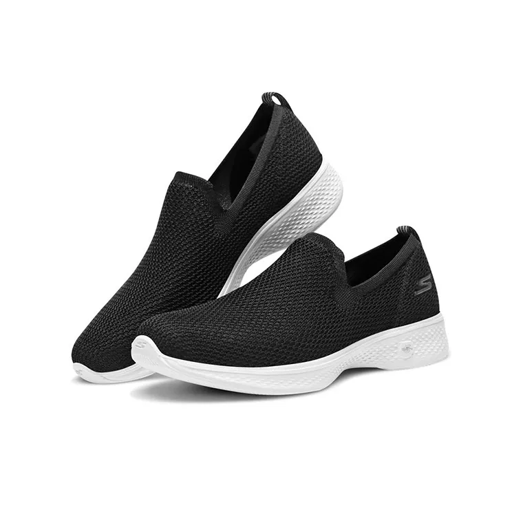 Skechers Go Walk 4 Cushioning Anti-Slip And Wear-Resistant Low-Top Casual Shoes Women's Black White-2