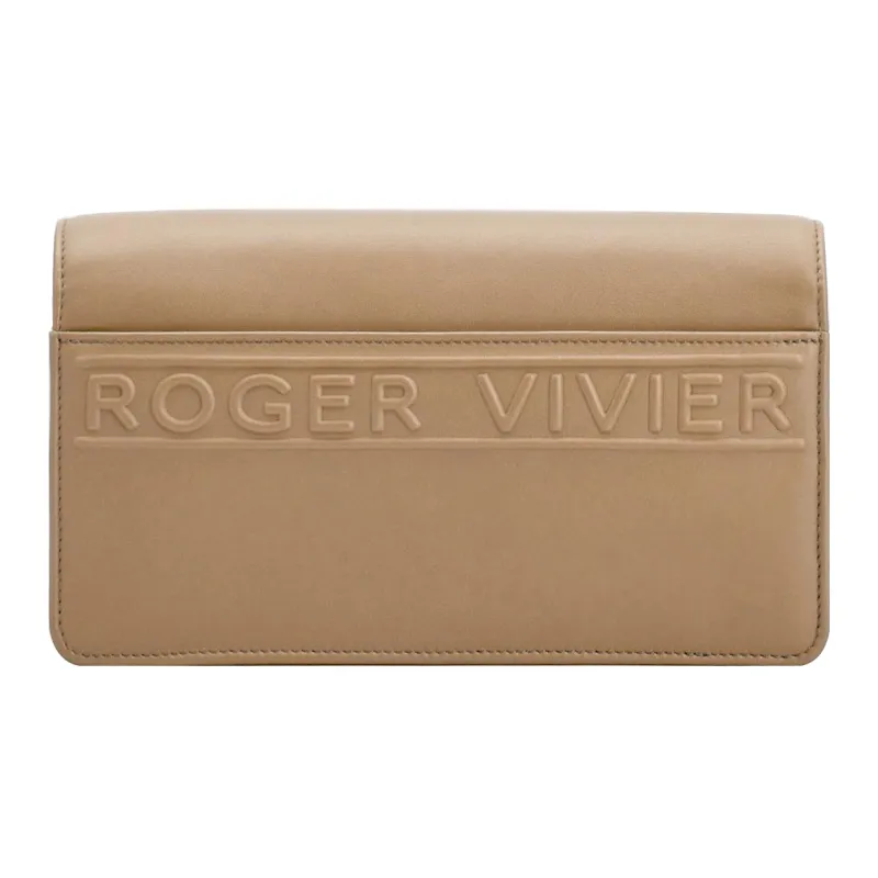 Roger Vivier Roger Vivier VIV Leather Shoulder Bag, Crossbody Bag Mini Women's Beige Yellow-3