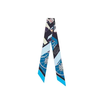 HERMES Twilly Small Silk Scarves Women's Blue