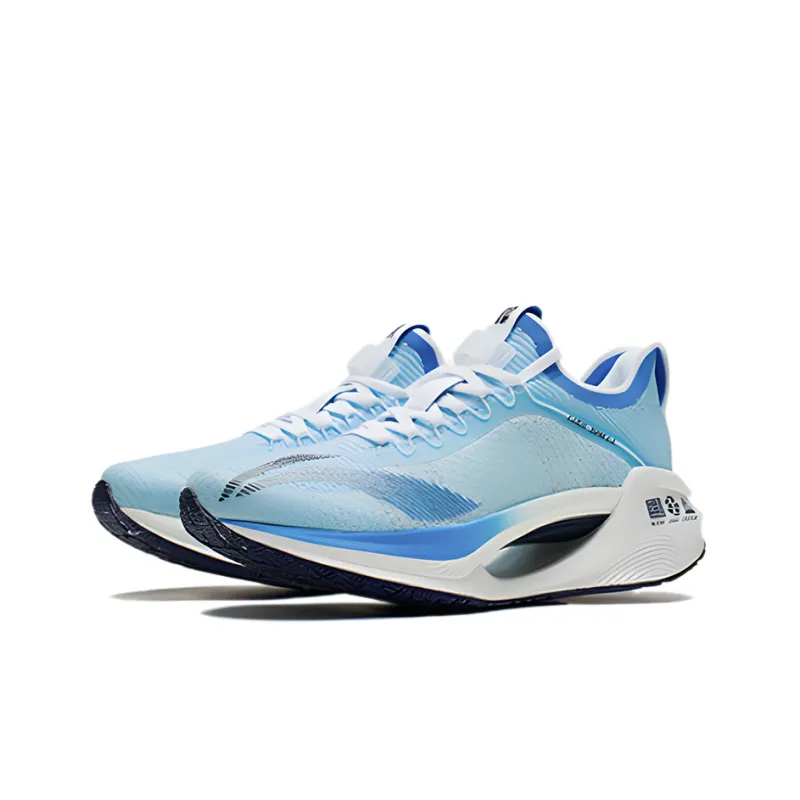 LiNing Jueying Essential 䨻 Anti Slip Wear Resistant Low Top Running Shoes Men's Moon White Blue-2