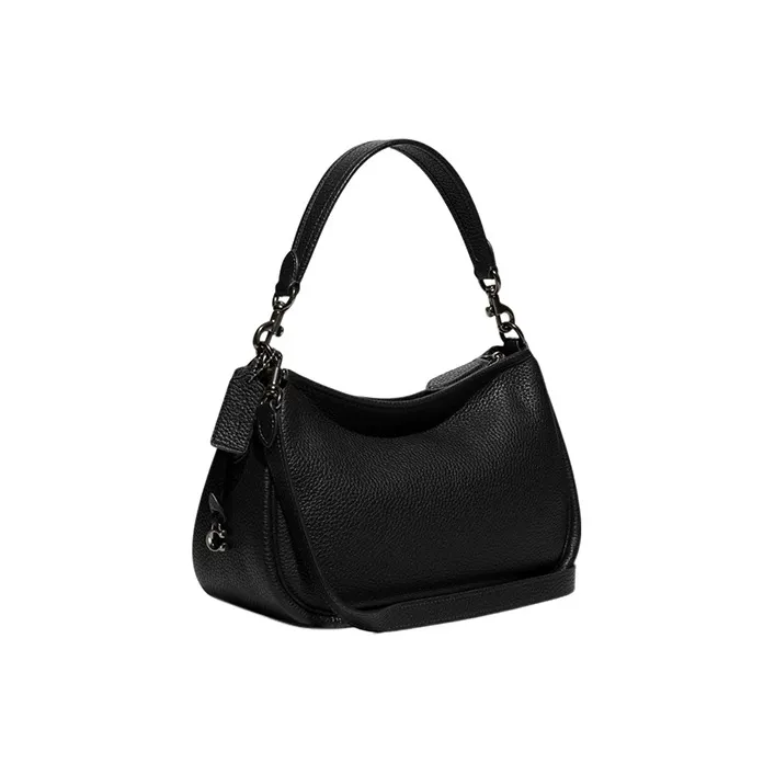 COACH Cary Pebbled Leather Handbag Shoulder Bag Crossbody Bag Large Size Women's Black-1