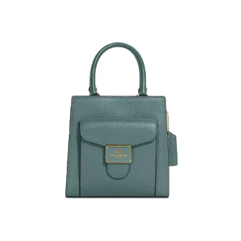 COACH Pepper Pebbled Leather Guitar Sheet Music Bag Handbag Shoulder Bag Crossbody Bag Mini Women's Ink Wash Green