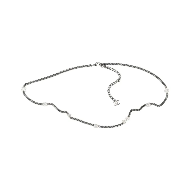CHANEL Metal, Glass Pearl Waist Chain Women's Black-0