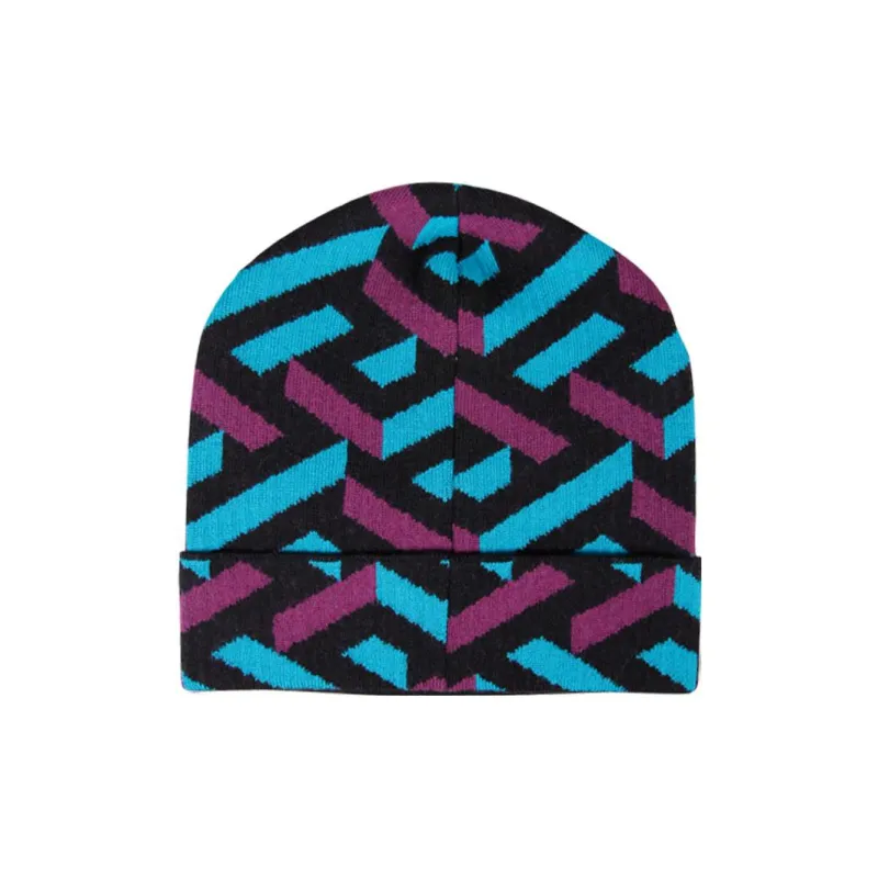 VERSACE La Greca Ribbed Beanie-1