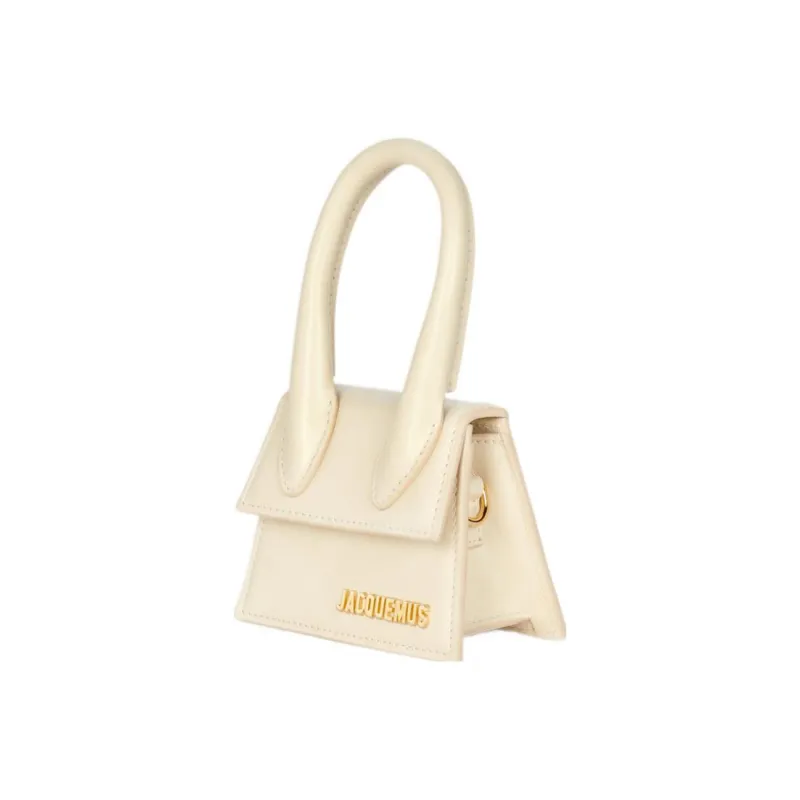 Jacquemus Cow Leather Shoulder Bag, Crossbody Bag, Handbag Mini Women's Ivory-1