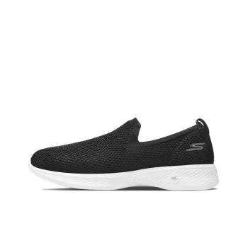 Skechers Go Walk 4 Cushioning Anti-Slip And Wear-Resistant Low-Top Casual Shoes Women's Black White