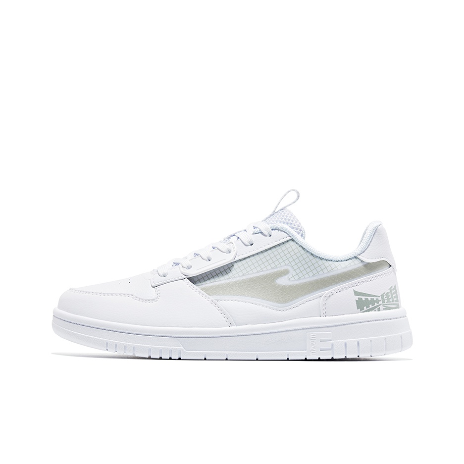 Erke Skateboard Shoes Women's Low-Top White/Light Gray US W