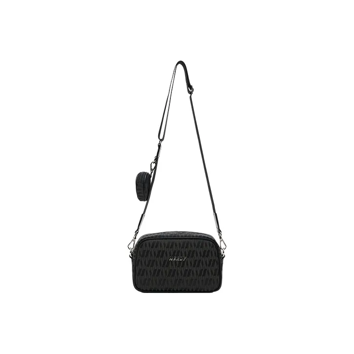 NERDY Polyester Small Square Bag Shoulder Bag, Crossbody Bag Regular Unisex Black-0