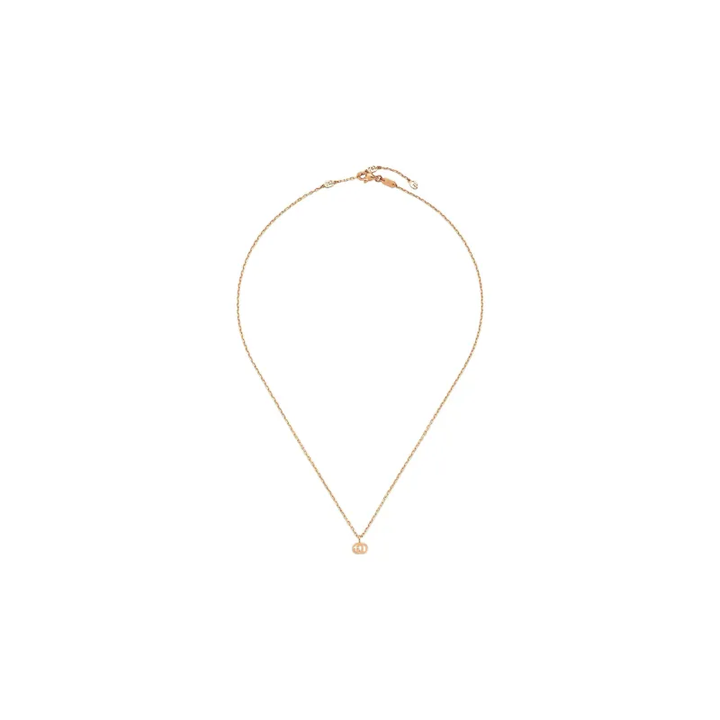 GUCCI 18kt Rose Gold Gg Running Necklace-2