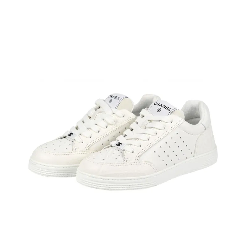 CHANEL 22P Collection Low Top Stylish Skateboarding Shoes Women's White-2
