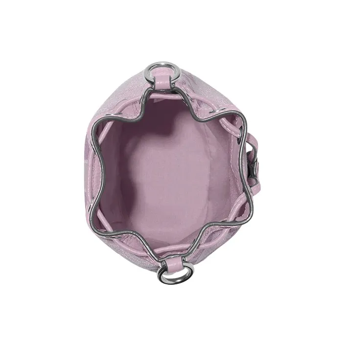 COACH Dempsey Fabric With Pebbled Leather Bucket Bag, One Shoulder Handbag, Crossbody Bag Mini Women's Lilac Purple-2