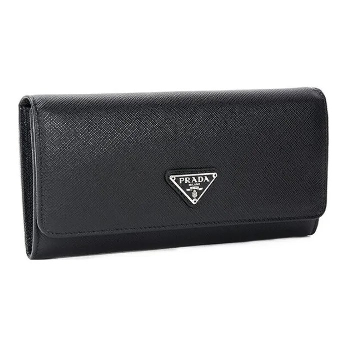 PRADA Cow Leather Evening Party Bag With Wallet Clutch Regular Women's Black-1