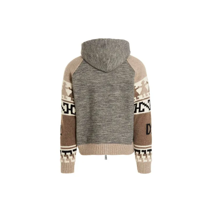 DSQUARED 2 Intarsia knit Zip up Hoodie-1